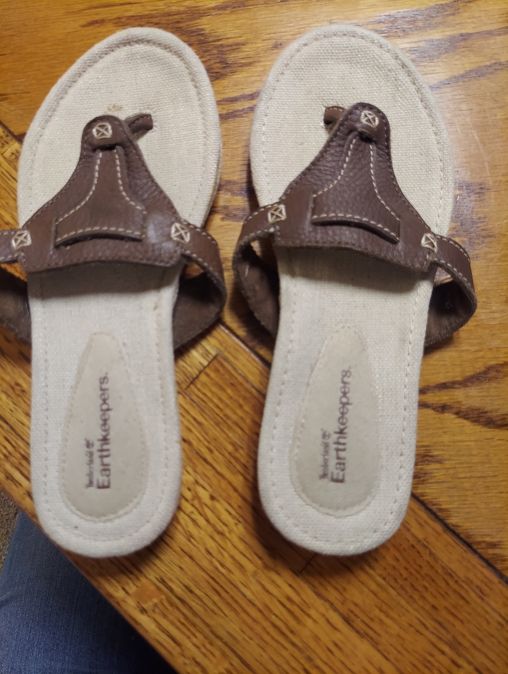 Timberland Earthkeepers Brown Leather Thong Sandals